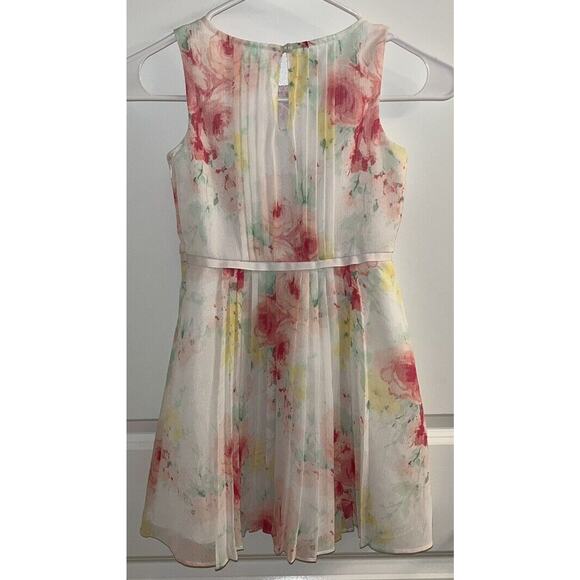 Janie And Jack Girls Pink And White Floral Sleeveless Sunday Dress Size 6 - Picture 4 of 14